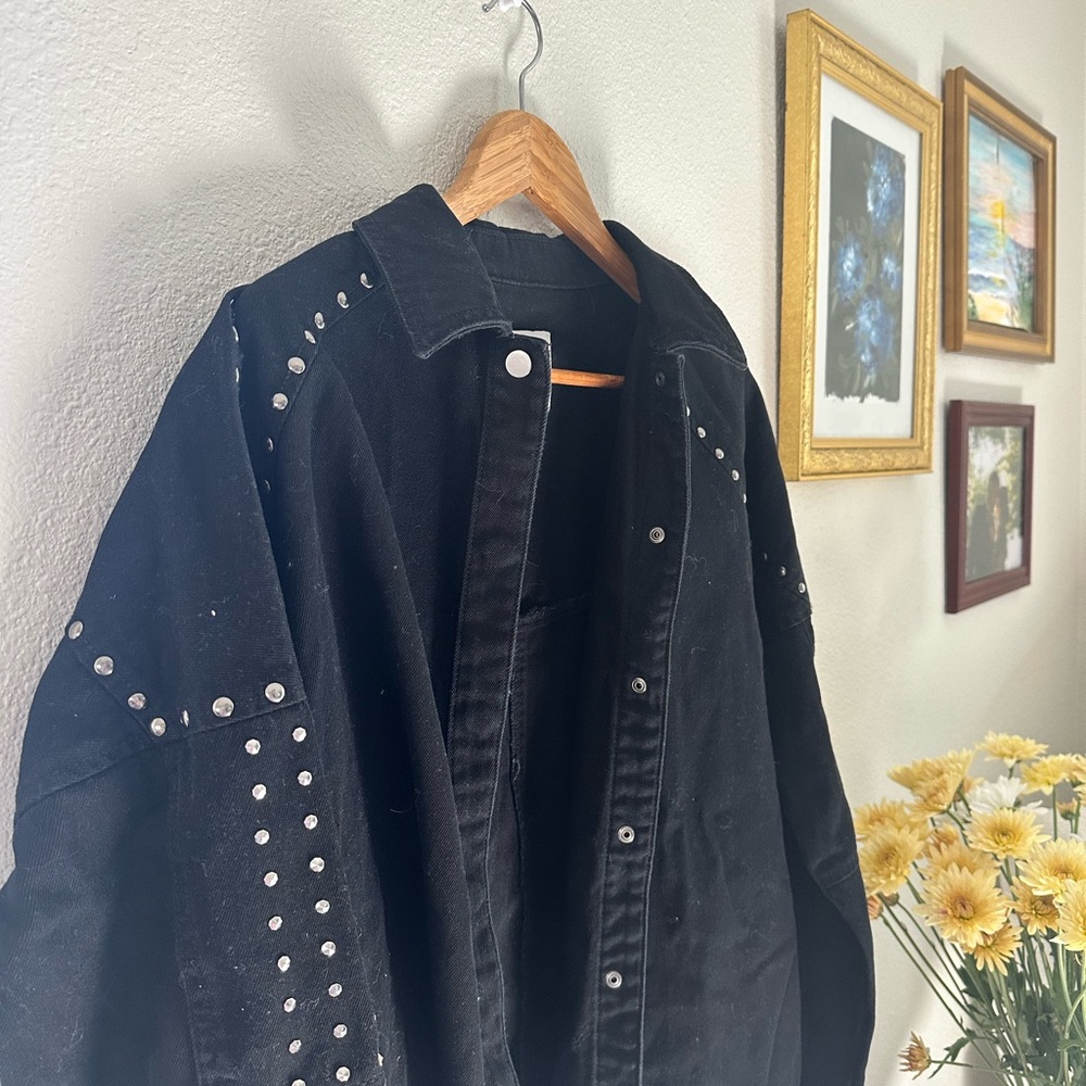 Studded Black Denim Jacket